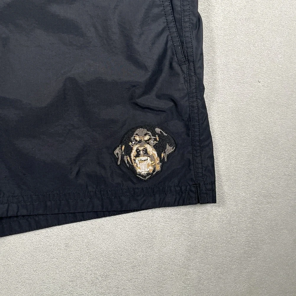 Givenchy Rottweiler Swim Trunks Men's XL Black Dog Head Embroidered Shorts